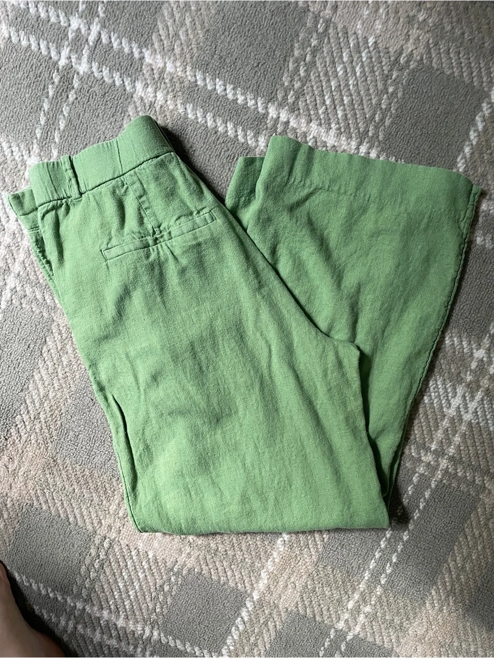 Abercrombie Sloane linen blend green wide leg trousers 10